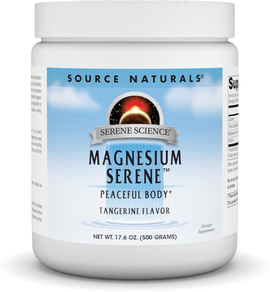Source Naturals Serene Science Magnesium Serene, Peaceful Body*, Tangerine Flavored - 17.6 Ounce Powder