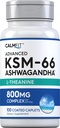 Piping Rock KSM-66 Ashwagandha L-Theanine Supplement | 800mg | 100 Caplets | Advanced Complex Root Extract | Vegan, Non-GMO, Gluten Free