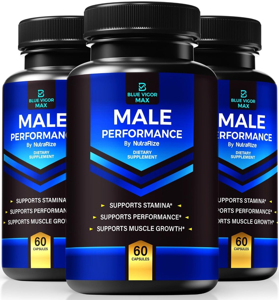 (3 Pack) Blue Vigor Max Χάπια για άνδρες, Όλα-Φυσική Φόρμουλα για Άντρα Καταλληλότητα και Σταματίνα, Premium Κάψουλες για Καθημερινή Διατροφή, Απόδοση & Ενέργεια, Επίσημο Συμπλήρωμα για Κριτικές Άνδρα (180 Κάψουλες)