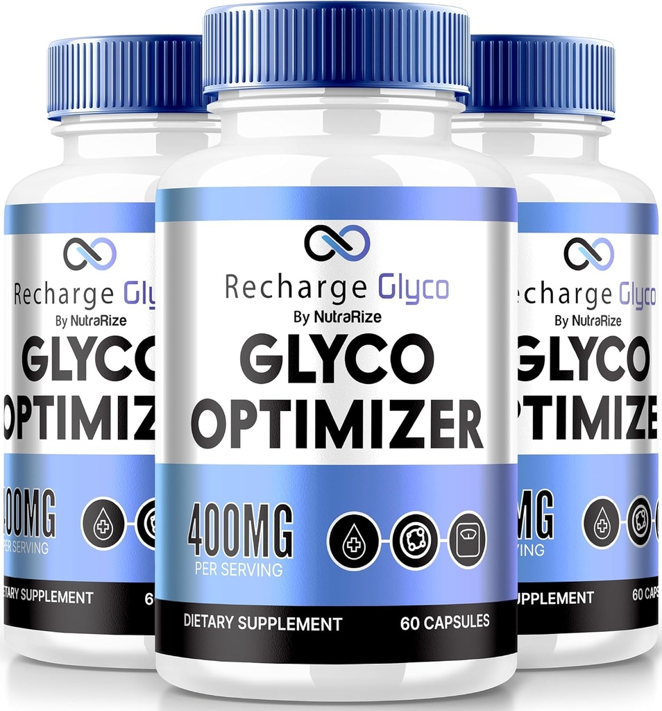 (3 Pack) Recharge Glyco Capsules, Recharge Glyco-Optimizer for Health and Wellness, All Natural Glyco Support, Resmi Glyco Optimizer, RechargeGlyco İncelemeleri (180 Capsules)