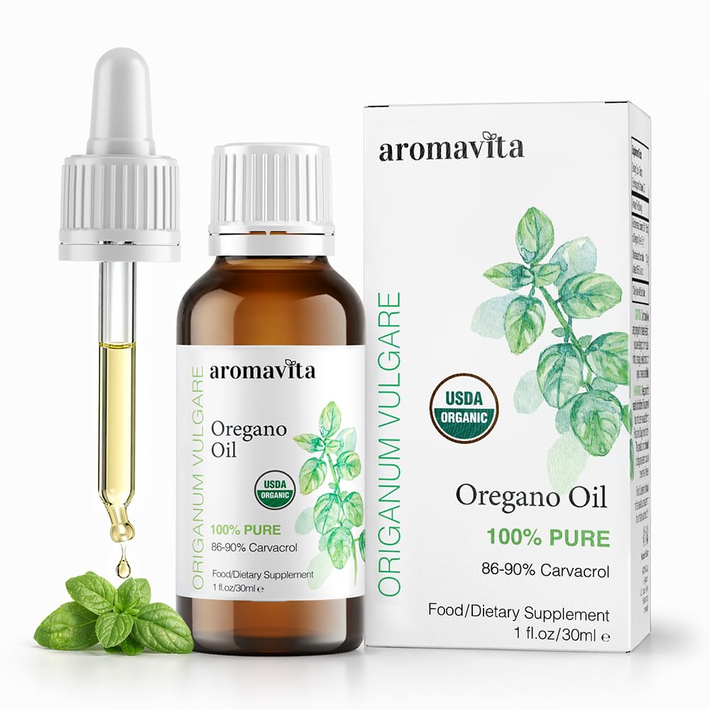 Oregano-% 100 Saf Undiled Yunan Oregano Oil with Carvacrol -% 86, Non-GMO, Ekstra Güçlü Oregano Petrol Organik Sıvı Ayaklar, 1 FL.OZ/30 ml