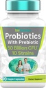 Probiyotikler Prebiyotik: 50 Milyar CFU - 10 Strain - 90 Vegetarian Capsules | Digestive Health, Gut Health, & Immune Support* | for Men & Women