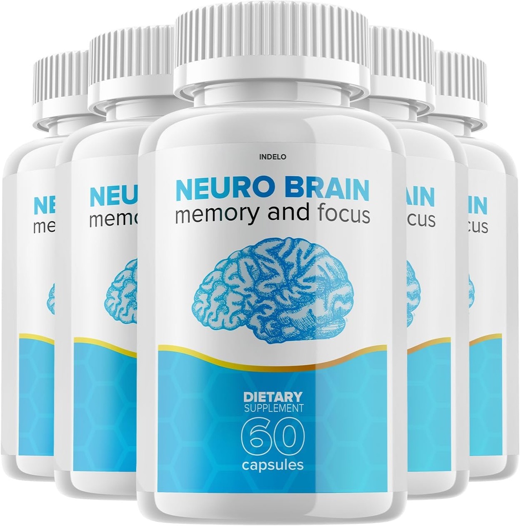 (5 Pack) Neuro Brain ve Focus Supplement, Neuro Brain Memory Focus ve Bilişsel Destek, Neuro Brain Pills Nootropic NeuroBrain'i Memory Neuro Brain Vitamini (300 Capsules) artırmak için