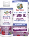 MaryRuth Organics Megadose Vitamin D3 Liposomal | Vitamin D 4000 IU | Ultra Abvitamin | Immune Support for Yetişkinler | Bone Health | VIT D3 | Vegan | Sugar Free | Gluten Free | Non-GMO | 45 Servisler