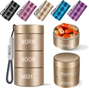 Alüminyum Pill günde 3 kez Organize edilir,Moisture Kanıt Metal Pill Case,Küçük Günlük Pill Sahibi Purse,Portable Travel Pill box Konteyner Vitamins tutmak için,Med, Supplementshui Knurlingon