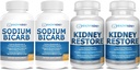 sodyum Bikarbonat, asit Relief için 650 mg Capsules, alkalinity 120 Pills 2Pack + Kidney Restore Kidney Cleanse ve Kidney Health Supplement, 60 caps - 2 Pack Capsule