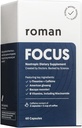 Ro Focus | Nootropic Diyetary Supplement Supports Calm Energy and Concentration with Caffeine, L-Theanine, American Ginseng, and Bacopa Monnieri | 30-Day Supply (60 Tablet)