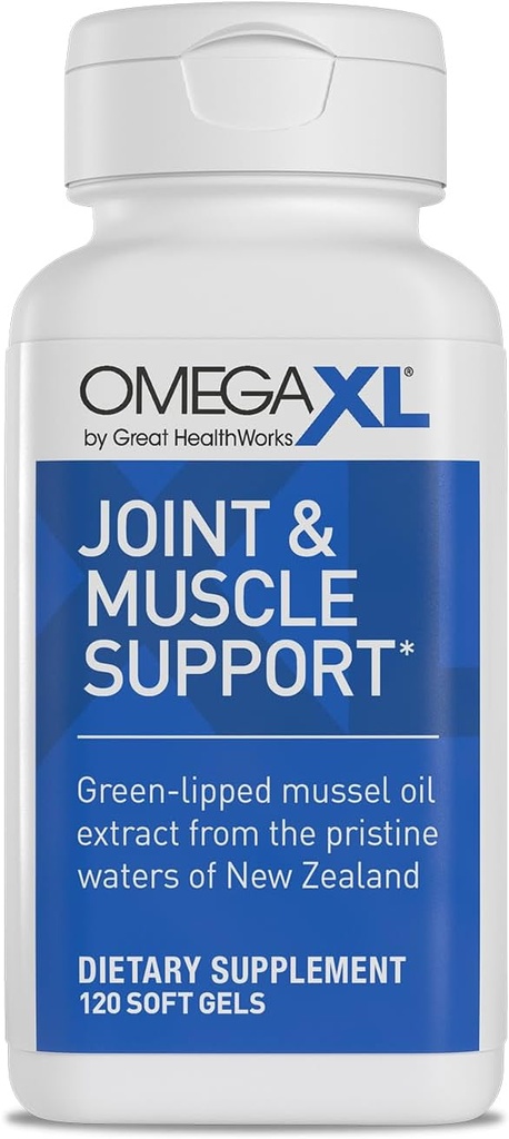 OmegaXL Ortak Destek Tamam - Doğal Kas Desteği, Green Lipped Mussel Oil, Soft Gel Pills, Drug-Free, 120 Count