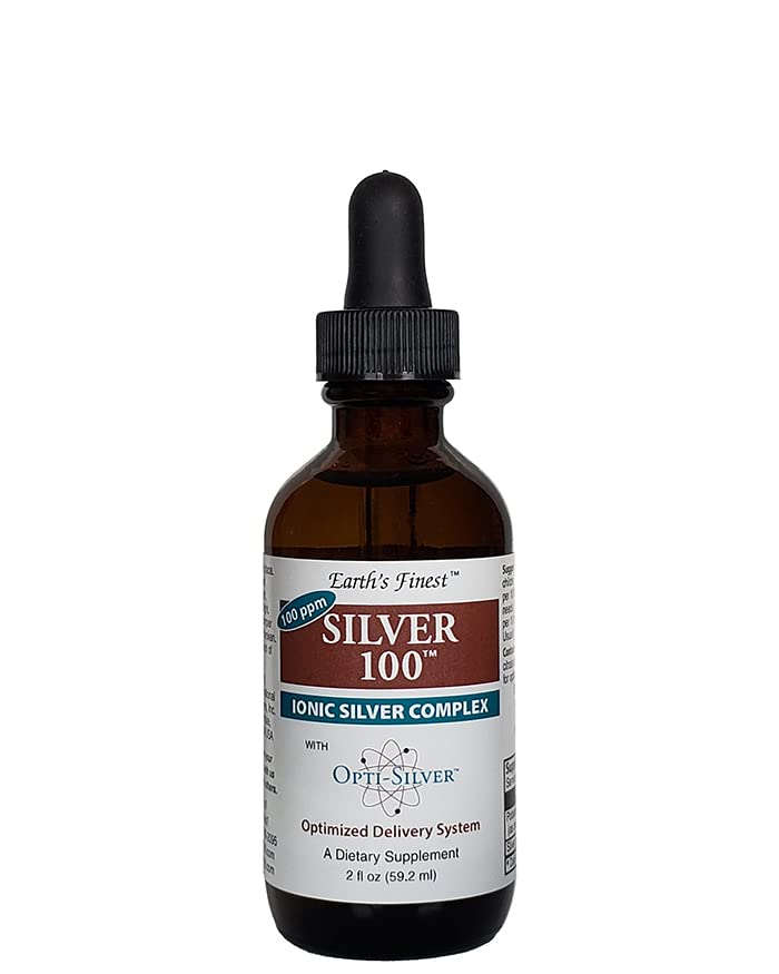 Silver 100 Ionic Silver Kompleksi Immune Support için Opti-Silver Optimized Teslimat Sistemi - 100 ppm, 2oz (59.2mL) - Dropper