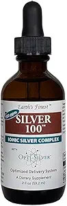 Silver 100 Ionic Silver Complex με Opti-Silver Βελτιστοποιημένο Σύστημα Παράδοσης για Ανοσολογική Υποστήριξη - 100 ppm, 2oz (59,2mL) - Σταγονομετρητής