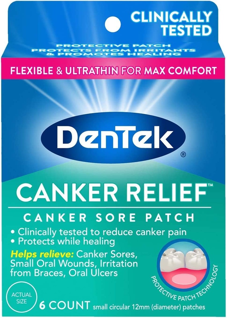 DenTek Canker Relief Canker Sore Patch Relieves Canker Ağrısı, 6 Kont ( 1)