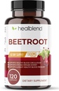 Healbend Organik Arıt Kök Kapsülleri 1300 mg - Nitrik Oksit Beets Sağlıklı Kan basıncı, Kalp Sağlığı, Sörflük Superfood - 120 Kont