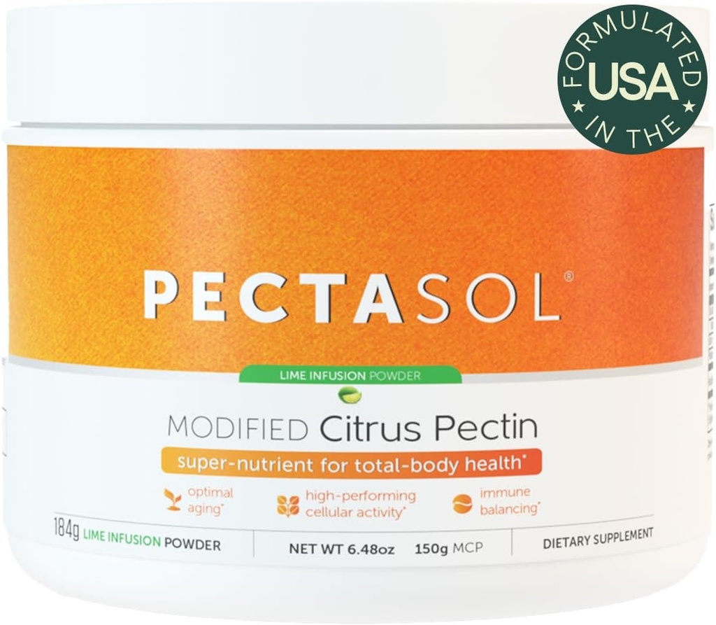 PectaSol Τροποποιημένη Citrus Pectin – 184g Lime Powder – Συμπλήρωμα για την υγεία του συνόλου-Body για την υποστήριξη της καρδιάς, ανοσοποιητικό σύστημα, αντίδραση φλεγμονής & υγιή γήρανση + Διατηρήστε υγιή Galectin-3 επίπεδα