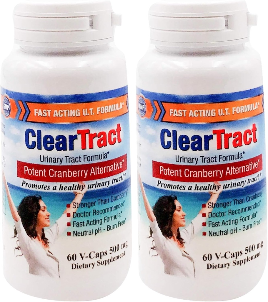 Cleartract D-Mannose Formula Capsules, 500 Mg, 60 Kont (Pack of 2)