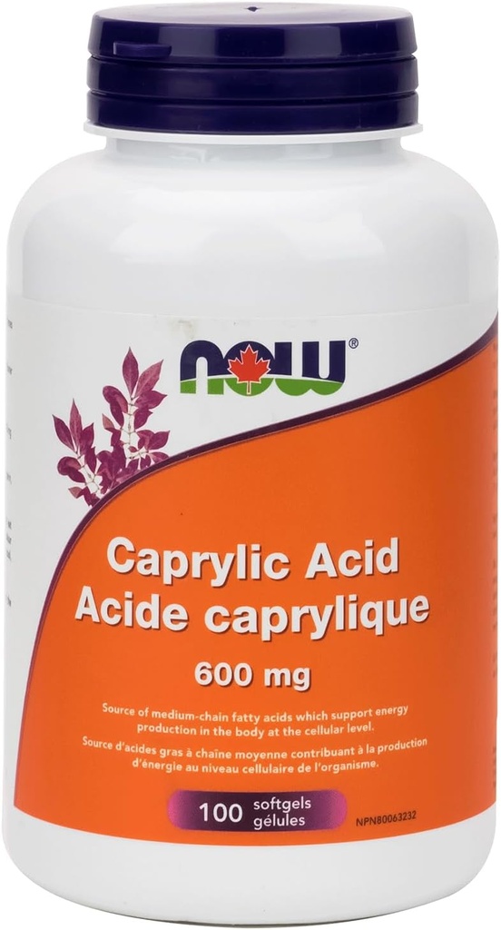 Τώρα τρόφιμα οξύ 600Mg 100 Sg Caprylic, 100 CT