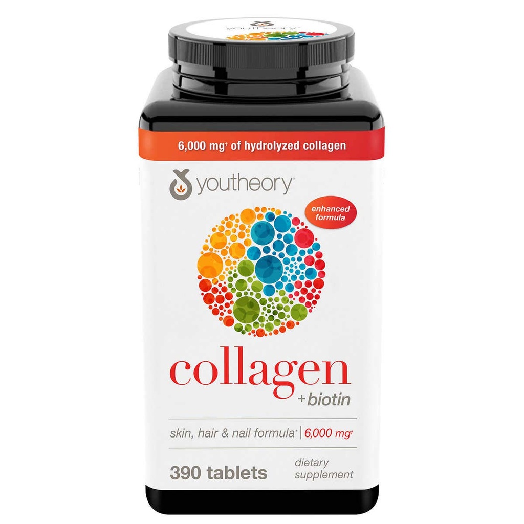 Youtheory Collagen Plus Βιοτίνη, 390 δισκία (4 συσκευασία)