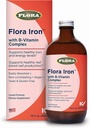 Flora Iron - Vegan Sıvı Demir B Vitaminleri ile Ek - Kırmızı Kan Hücre & Enerji Desteği - Yeast-Free & Gluten-Free - Delicious Fruit Juice Base - 15 fl. oz. Şişe cam şişe