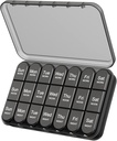 Daviky Pill, günde 3X'i organize edecek, Pill Box 7 Günü, Seyahat Pill Case with Large Containers, Light-Proof Pill Case for Vitamins, Drug, Supplements and Fish Oils (Black)