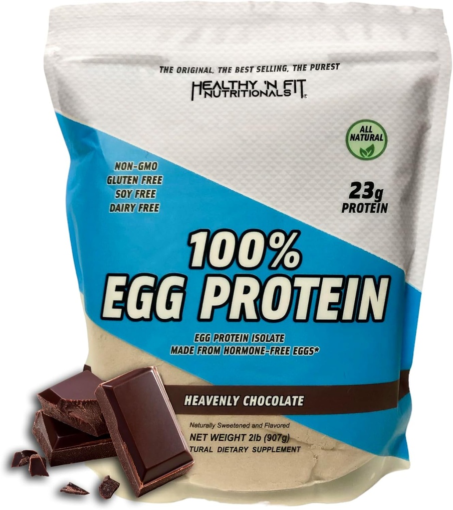 Sağlıklı 'N Fit 100% Yumurta Proteini -Chocolate 2lb, Lactose Free, Sugar Free, Doğal olarak Tatlılanmış