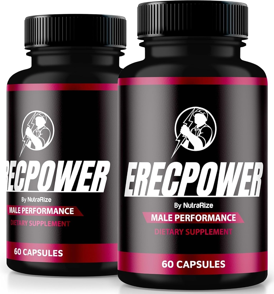 (2 Pack) Erkekler için ErecPower, Resmi ErecPower Pills, All Natural Male Supplement, Capsule to Boost Energy and General Health, Erec Power Support for Peak Performance, Vitamin, Review (120 Capsules)