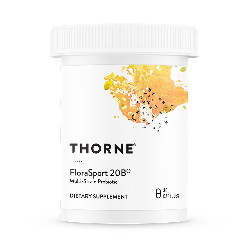 THORNE - Florasport 20B - Προβιοτικό συμπλήρωμα - Προάγει την Πειθαρχική Υποστήριξη, την Υγεία των Ούλων, την Ανοσολογική Λειτουργία & Περιστασιακή Διάρροια ή Δυσκοιλιότητα Relief* - NSF Certified for Sport - 30 Υπηρεσίες