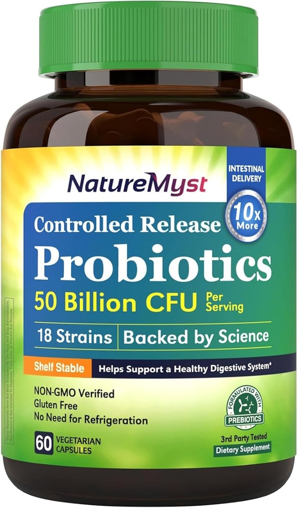 Hizmet başına 50 Milyar, 18 Probiyotik Strains, 60 Veggie Capsules - Non-GMO, Gluten Free