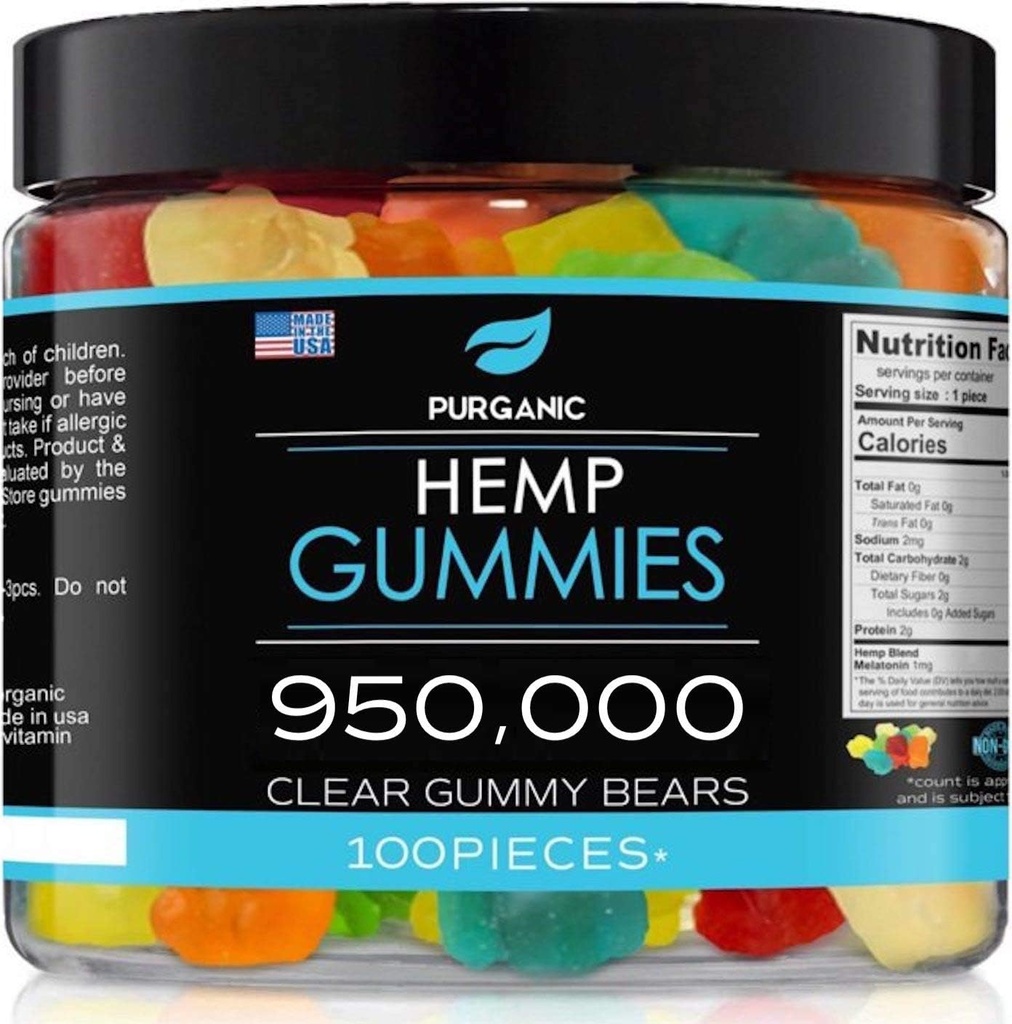 Hemp Gummies – Uykuya, Barışa ve Rahatlaştırmaya yardımcı olur - Yüksek Güç ve Destek Tüm Doğal Tasty Meyve Flavors - ABD'de Yapılan - 100ct