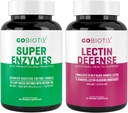 GOBIOTIX Super Enzymes Supplement - Prebiyotikler ve Kadınlar ve Erkekler için Probiyotikler ile Enzymes - Destekler Gut Health, Gluten Digestion, Lactose Abxia, Plant Based Diyetary Pills