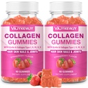 2-πακέτο κολλαγόνο Gummies για γυναίκες & άνδρες - με βιοτίνη, βιταμίνη C, & ψευδάργυρο για την ακτινοβολία του δέρματος, την ανάπτυξη των μαλλιών, ισχυρά νύχια, & κοινή υποστήριξη, 120 Count