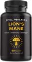 Vitals Vitamins Mane Supplement Capsules - Zihinsel Clarity, Focus ve Memory Support - Nootropic Mushroom Supplement with Turkey Tail and Maitake (90 caps)