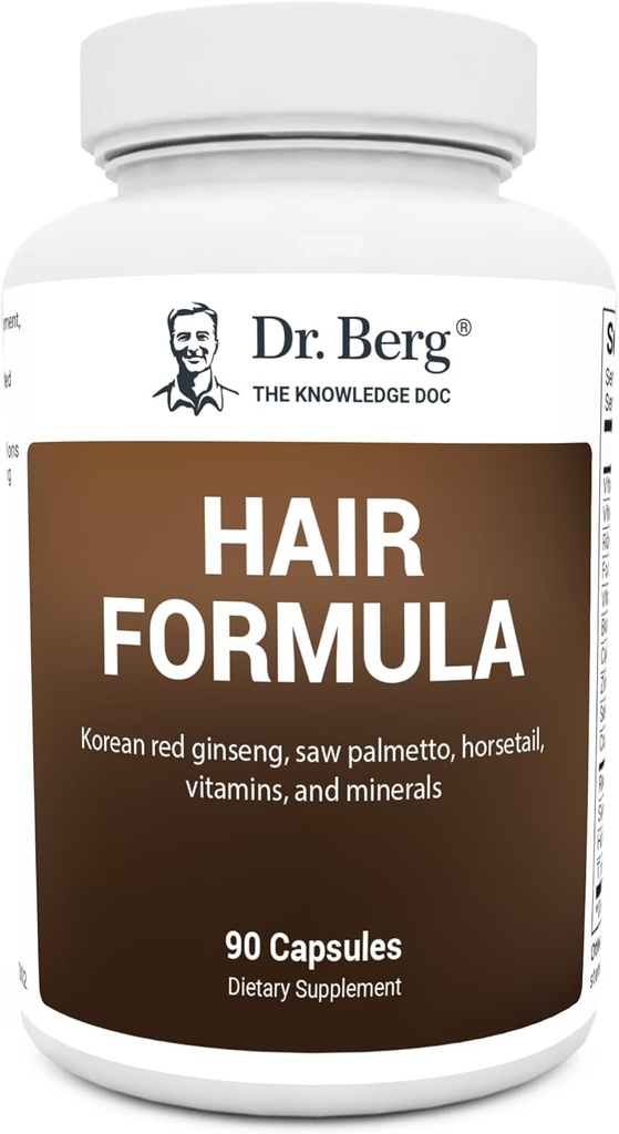 Dr. Berg All-in-One Vitamins for Hair, Skin, & Nails - Advanced Formula with Biotin, Saw Palmetto, FB Blocker, & Trace Minerals - 90 Veg Capsules