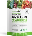 Plantvital Unflavored Organik Vegan Protein Toz - 15 Süperfoods, Veggies ve Probiyotikler - Organik Plant-Based Protein Toz - Tüm BCAA'lar, Gluten Free - 16oz -1 Pouchten Free - 16oz -1 Pouch