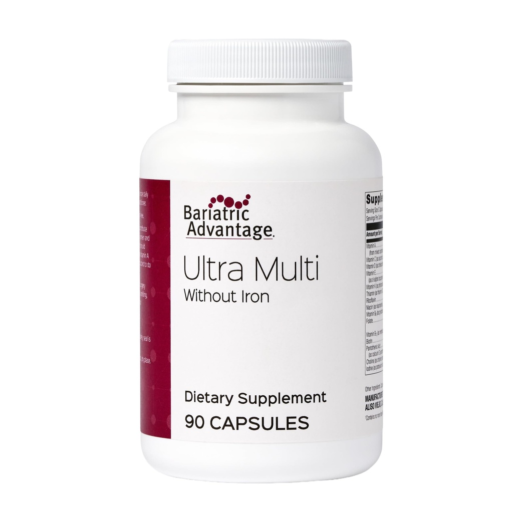 Bariatrik Avantajı Demir olmadan Ultra Multi, Yüksek Potency Daily Multivitamin for Bariatrik Cerrahi Hastaları için 22 Temel Vitamin ve Nutrients - 90 Capsules, 30 Hizmet
