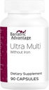 Bariatrik Avantajı Demir olmadan Ultra Multi, Yüksek Potency Daily Multivitamin for Bariatrik Cerrahi Hastaları için 22 Temel Vitamin ve Nutrients - 90 Capsules, 30 Hizmet