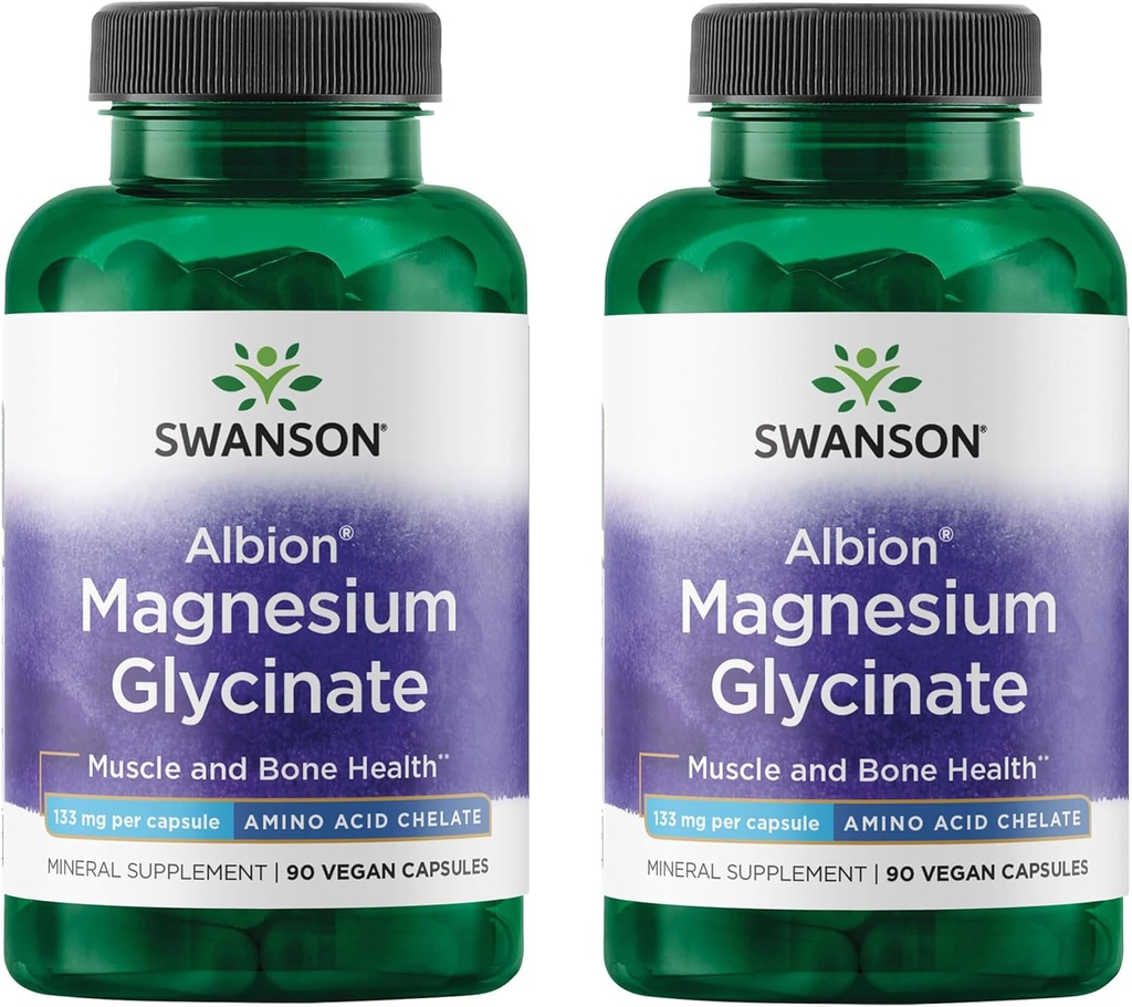 Swanson Chelated Magnesium 133 Milligrams 90 Κάψουλες (2 Συσκευασία)