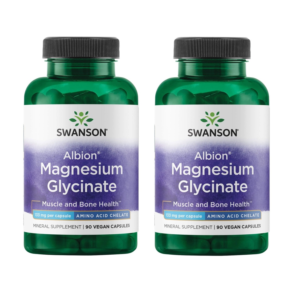 Swanson Chelated Magnesium 133 Milligrams 90 Κάψουλες (2 Συσκευασία)