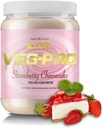 Steel Supplements Veg-PRO | Vegan Protein Toz, Strawberry Cheesecake | 25 Servisler (1.65lbs) | BCAA Amino Tozlu Asit | Gluten Ücretsiz | Süt | Low Carb Formula