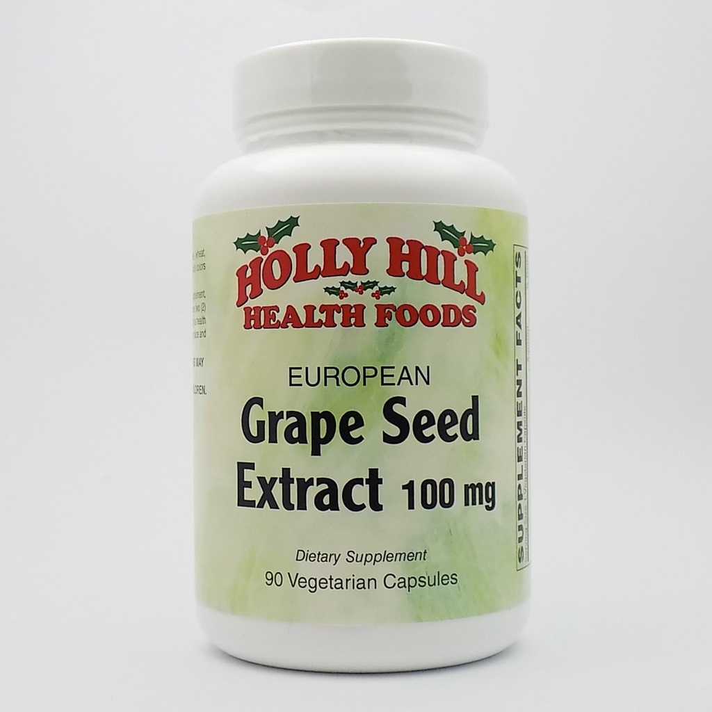 Holly Hill Health Foods, Ευρωπαϊκό εκχύλισμα σπόρων σταφυλιών 100 MG, 90 κάψουλες