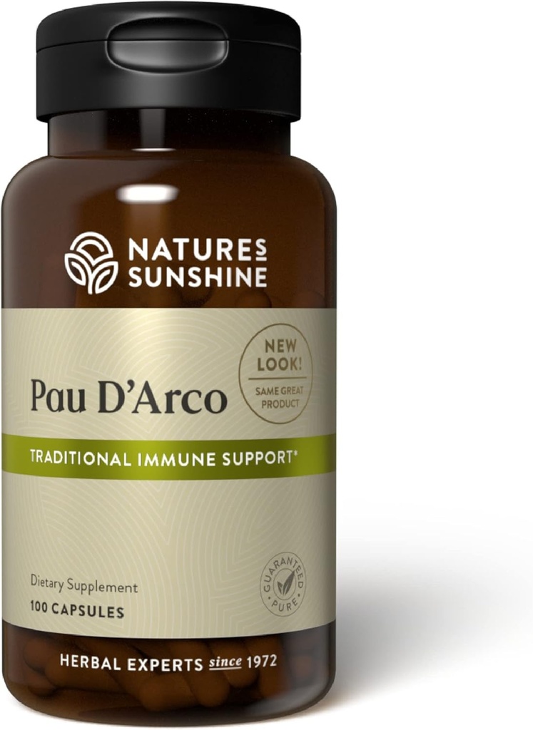 Nature's Sunshine Pau D' Arco, 100 Capsules | Immune System'i destekliyor ve Doğal Detoxification Process Process Process