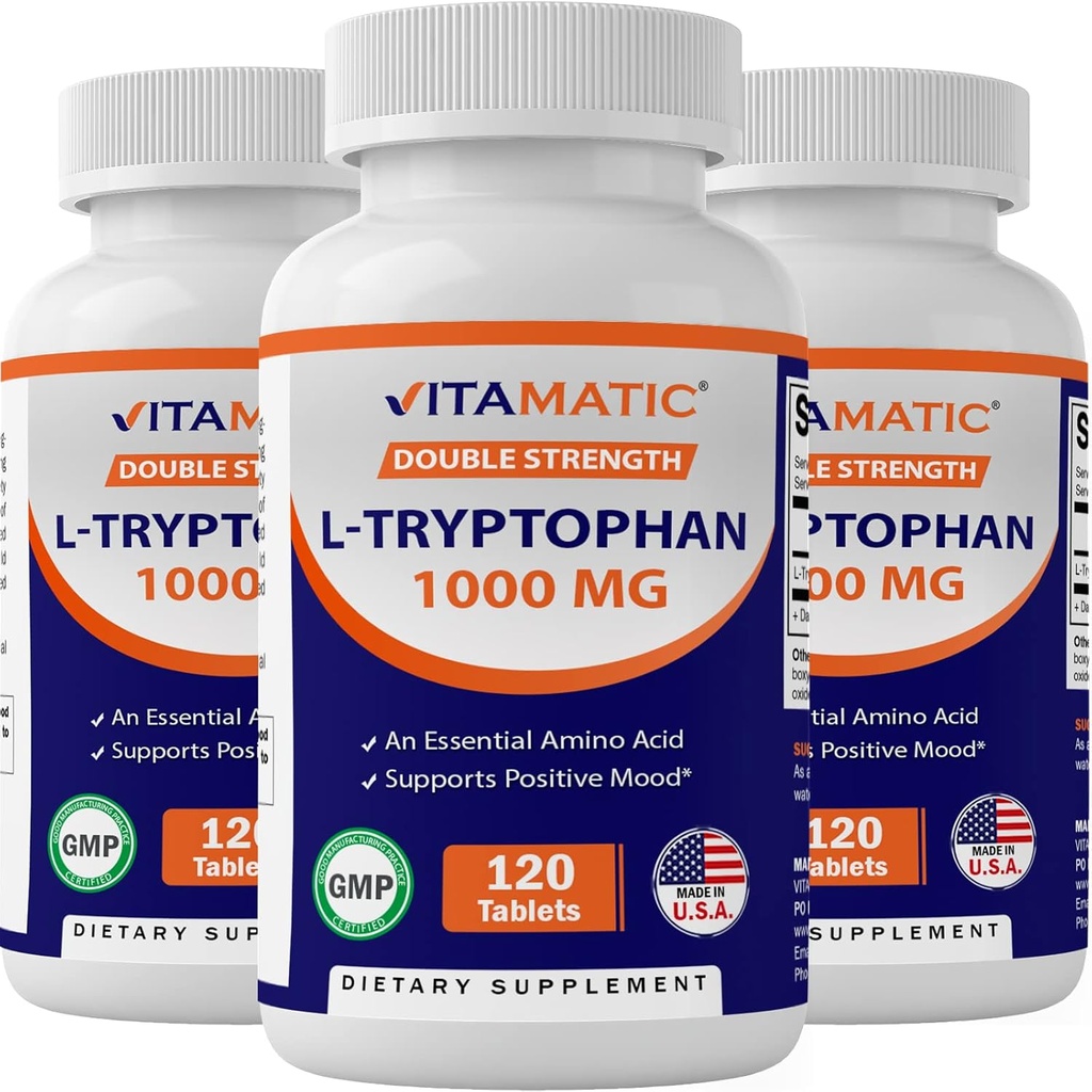 Vitamatic L-Tryptophan 1000mg 120 Tabletler (120 Tabletler ( 1'in Paketi) (3 Şişe)
