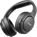 TOZO HT2 Hybrid Active Noise Ακύρωση ακουστικών, Wireless Over Ear Bluetooth ακουστικά, 60H Playtime, Hi-Res Audio Custom EQ μέσω App Deep Bass Comfort Fit Ear Cups, για Home Office Travel Black