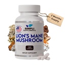 Lion's Mane Mushroom Capsules | Organik Real Mushrooms Lions Mane Toz Supplement for Cognitive Function & Immune Support | Brain and Memory ATM | Vegan | 120 Capsules (2 Ay Supply)