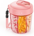 AUVON Büyük Pill Promise to Store 7 Various Supplements, Travel Pill Organizer with Anti-Mix Design, Pill Şişe with WideOpen & Slider Lid Easy to Use, Adds 20 Blanks, Pink