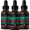 Hemp Oil -3 Pack-High Potensy Hemp Seed Oil-Made in USA, Organic Extract, Full Flavor Natural Faydaları, Skin, Relief, Sleep, Calm, Discomfort, Muscles, Masaj-Safe for Pets-Full Omega 3,6, 9
