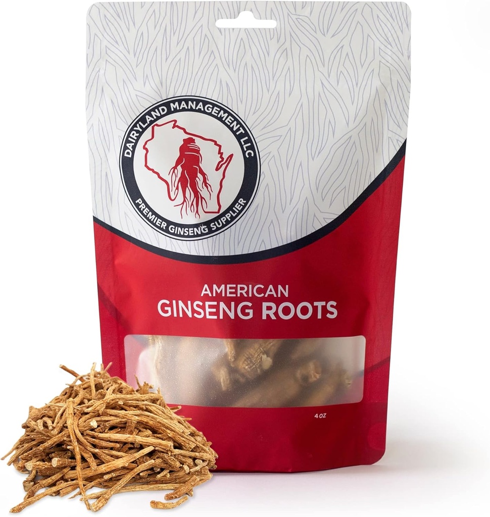 Dairyland American Ginseng Roots Prongs - 4 oz Pack του Wisconsin Ginseng Root - Μη-GMO, Χωρίς γλουτένη Ολόκληρο Ginseng - Χρησιμοποιήστε αυτό το συμπλήρωμα βοτάνων σε σούπα, τσάι, Congee