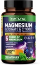 Magnezyum Kompleksi 500 mg - 5 Glycinate, Citrate, Malate, Oksit & Aquamin 72 Trace Minerals - Aborve, Heart & Sleep (180 Capsules) için Tamam