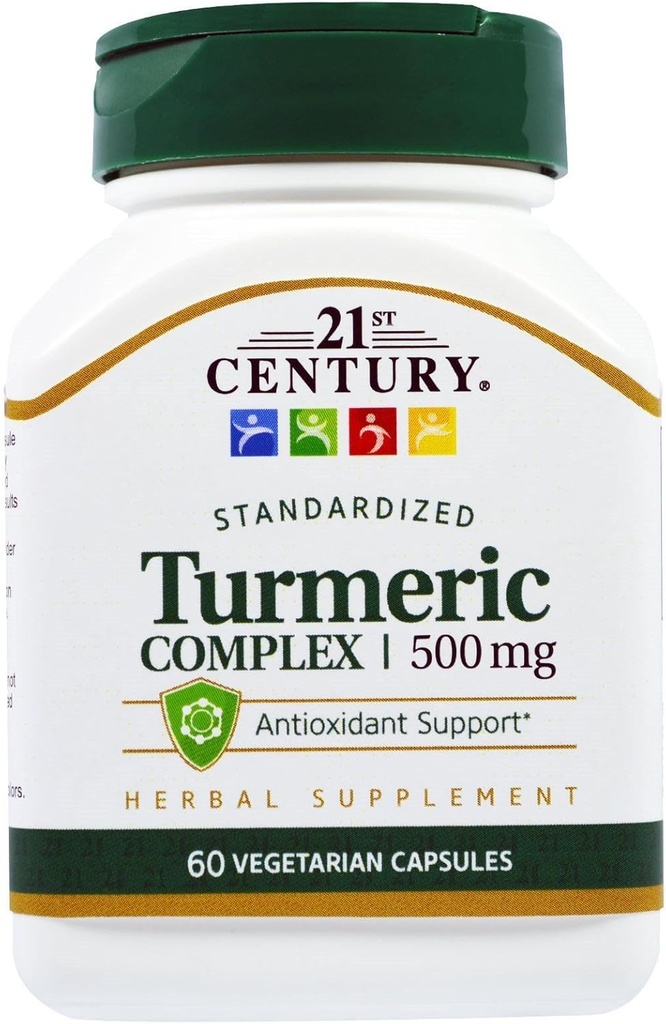 21o Century Turmeric Complex 500 mg - 60 κάψουλες χορτοφάγων, Συσκευασία των 2