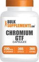 BulkSupplements.com Chromium GTF Capsules - Mineral Supplement, GTF Kromium 200mcg - Gluten Free, 1 Capsule per Service, 365 Capsules (Pack of 1)