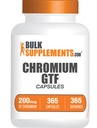 BulkSupplements.com Chromium GTF Capsules - Mineral Supplement, GTF Kromium 200mcg - Gluten Free, 1 Capsule per Service, 365 Capsules (Pack of 1)