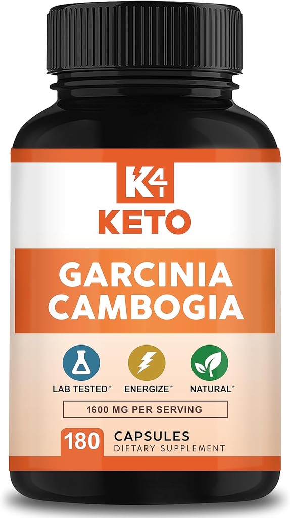 Garcinia Cambogia 1600 mg (180 κάψουλες) - Καθαρό φυσικό εκχύλισμα χάπια συμπλήρωμα - Standardized Garcinia Cambogia Εναλλακτική σε σταγόνες, Gummies, υγρό, τσάι και σκόνη